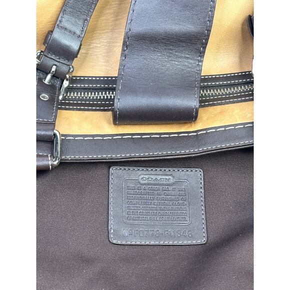 Coach Vintage Y2K Hampton Striped Suede & Canvas Satchel Bag - Picture 16 of 16